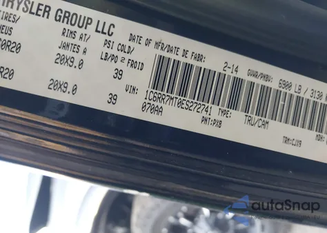 2014 Ram 1500 Sport из США, поврежденный, VIN 1C6RR7MT0ES272741